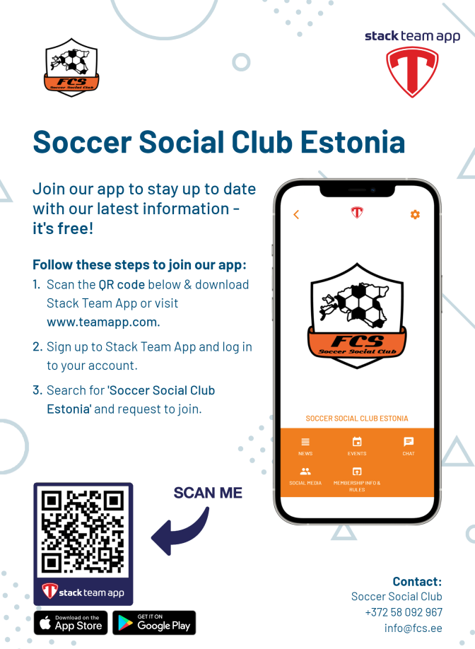 Membership info - Soccer Social Club Estonia