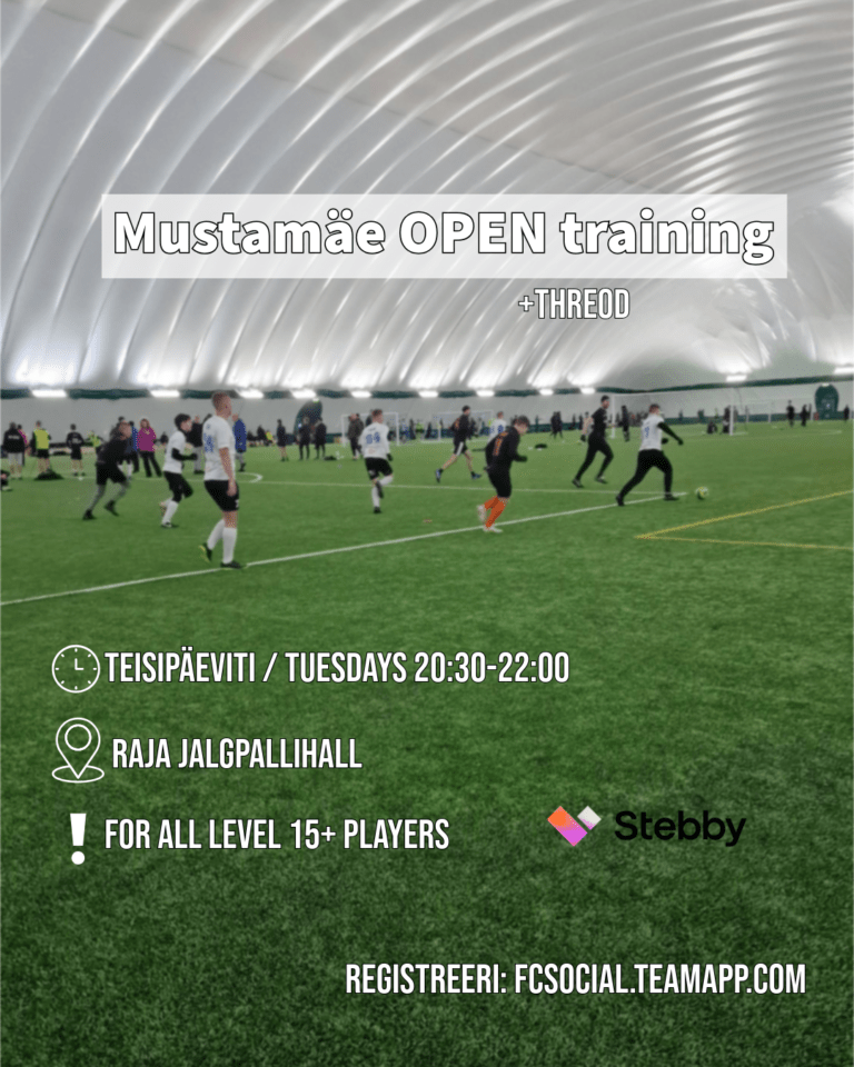 jalgpallitrenn tallinnas mustamäel, täiskasvanutele, harrastajatele, wismari staadion, järveküla staadion, peetri staadion, loo staadion, viimsi, viimsi jalgpallihall, mustamäe raja hall, rahvaliiga