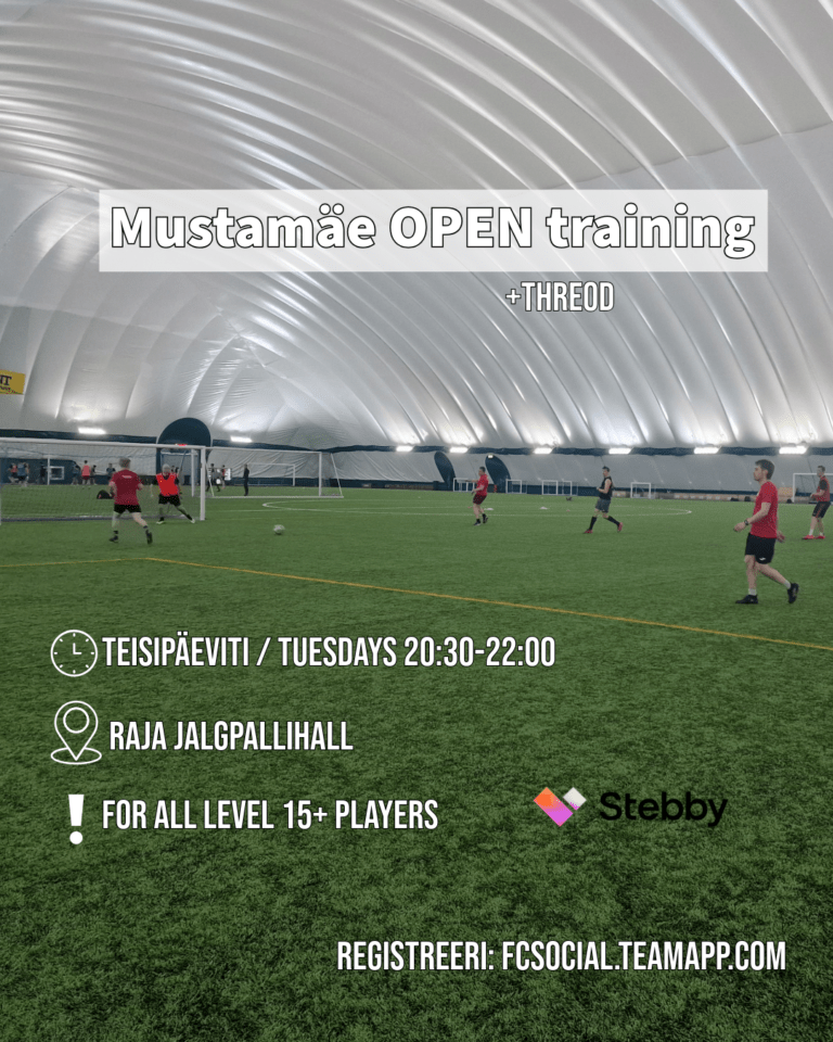open football training for beginners, avatud jalgpallitrenn algajatele, harrastajatele, meestele, noortele, 15, 16, 17, 18, 19 aastastele